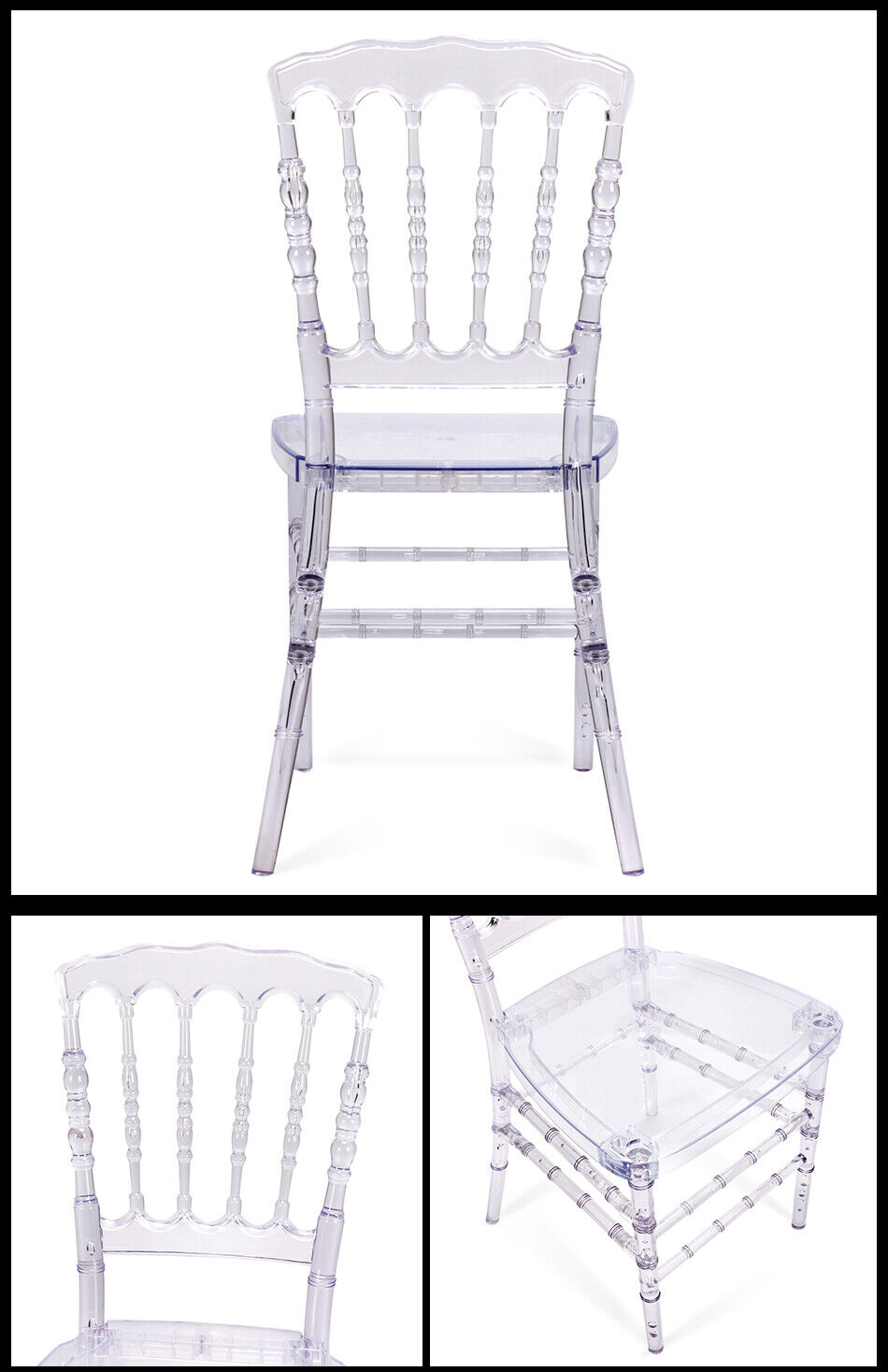 Elegant Crystal Acrylic Banquet Chair with Cushion for Occasions and Home