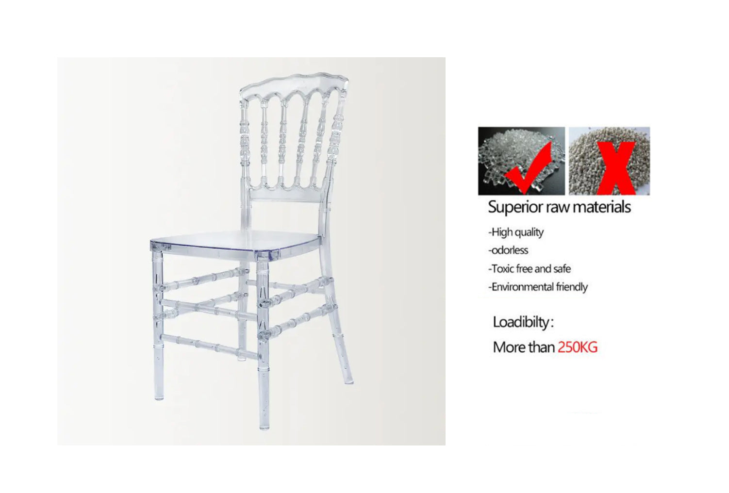 Elegant Crystal Acrylic Banquet Chair with Cushion for Occasions and Home