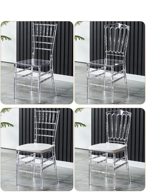 Elegant Crystal Acrylic Banquet Chair with Cushion for Occasions and Home