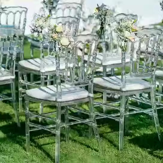 Elegant Crystal Acrylic Banquet Chair with Cushion for Occasions and Home