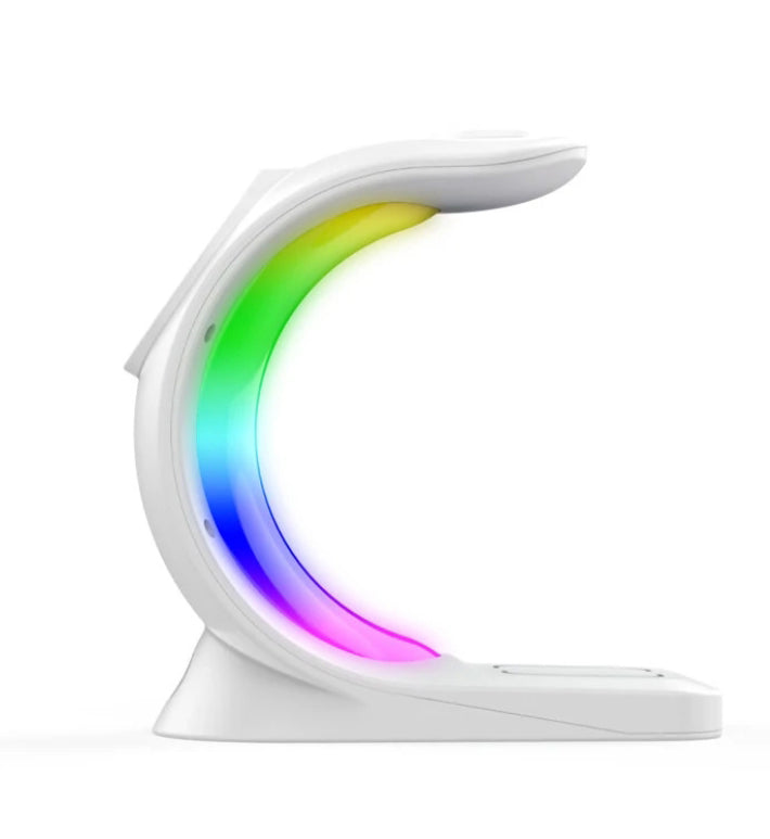 3-IN-1 RGB Wireless Magnetic Fast Charging Station with Phone, Earbuds & Watch