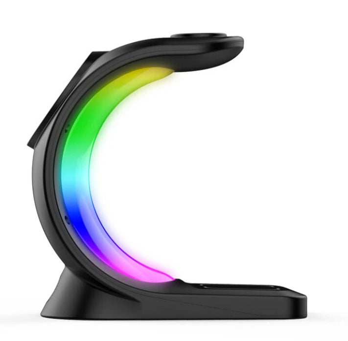 3-IN-1 RGB Wireless Magnetic Fast Charging Station with Phone, Earbuds & Watch