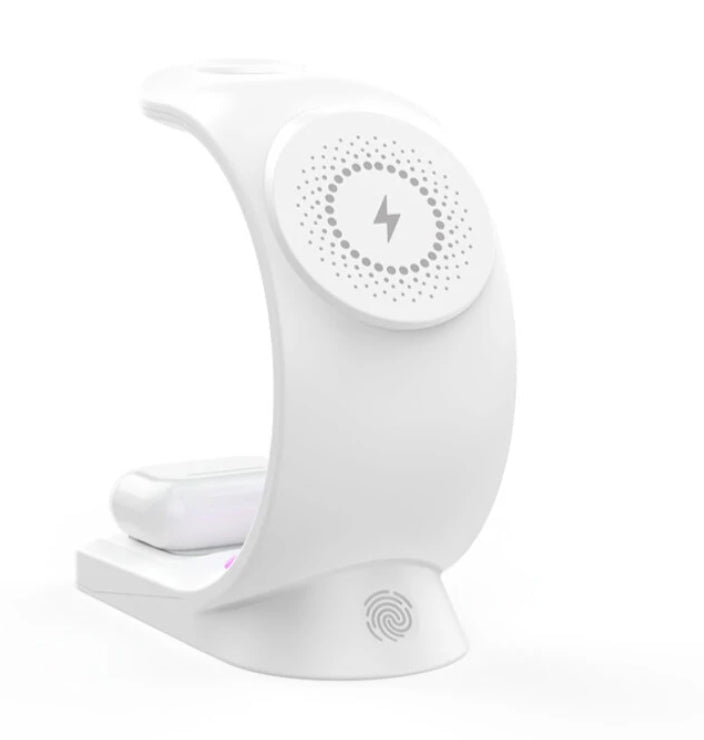 3-IN-1 RGB Wireless Magnetic Fast Charging Station with Phone, Earbuds & Watch