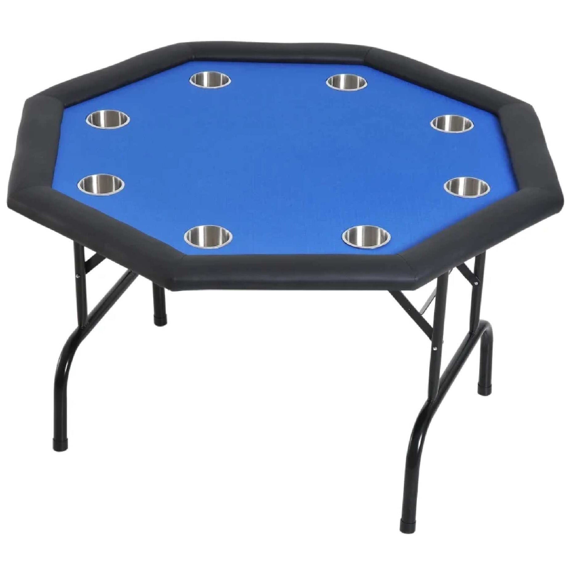 48" Octagon Card Playing Game Table with Cup Holders and High-Speed Cloth
