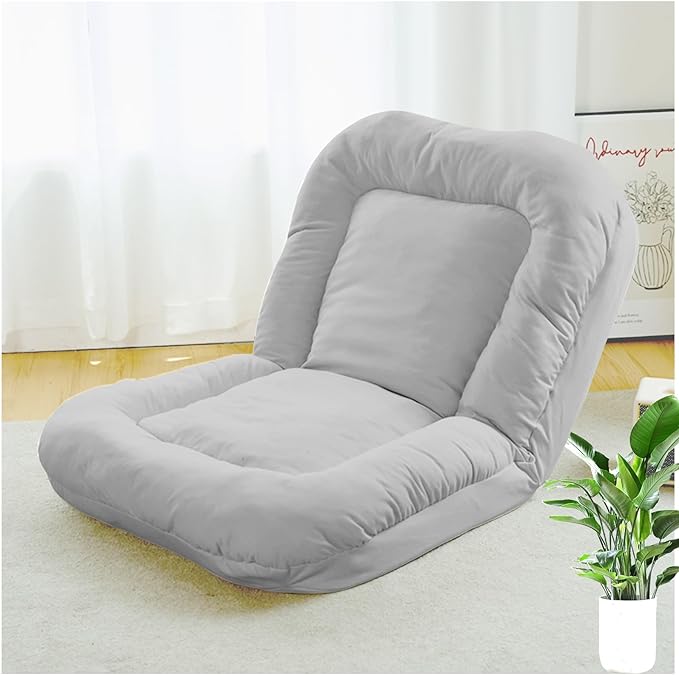 Adjustable Cozy Reclining Foldable Backrest Floor Chair cum Bed - 85 x 135 cm