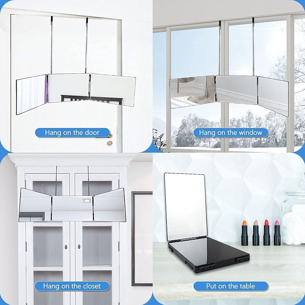 3 Way Self Styling Adjustable Telescoping Mirror for Self-Haircut and Styling