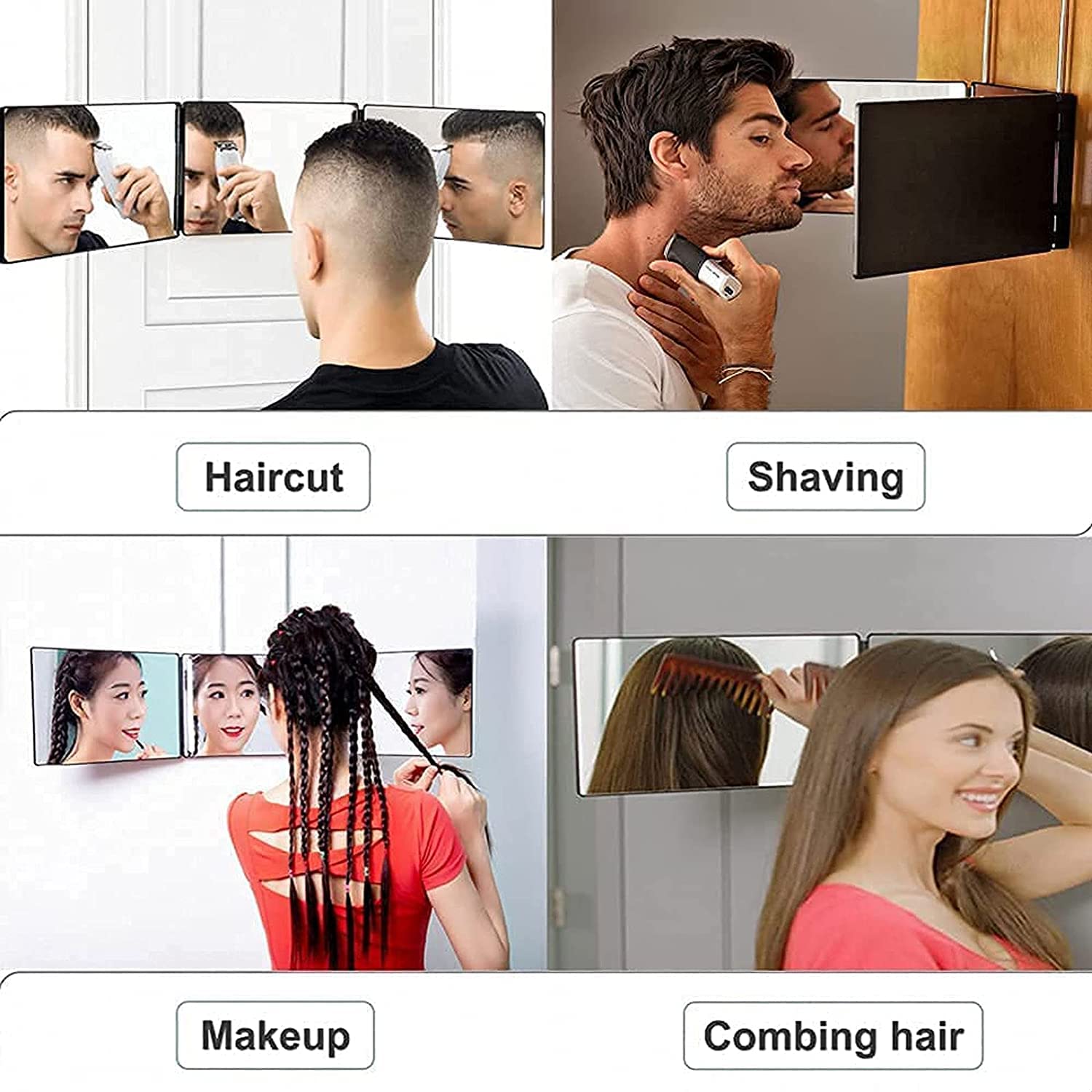 3 Way Self Styling Adjustable Telescoping Mirror for Self-Haircut and Styling