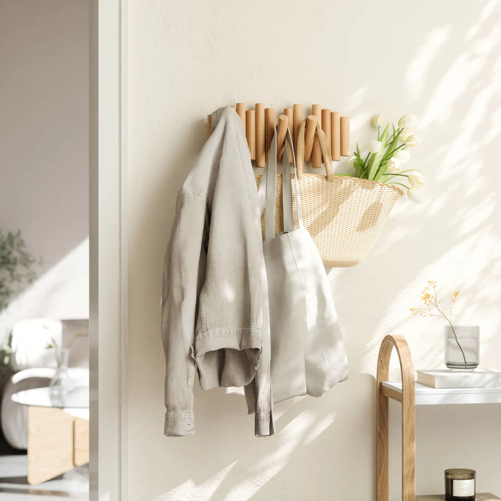 Modern Artistic Picket Rail Wall Mounted Coat Hanging Hooks