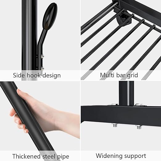 Multi-Purpose Clothes Hanger Rack with Wheels and Two-Layer Storage Stand