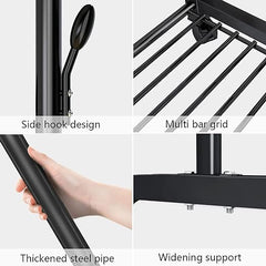Multi-Purpose Clothes Hanger Rack with Wheels and Two-Layer Storage Stand