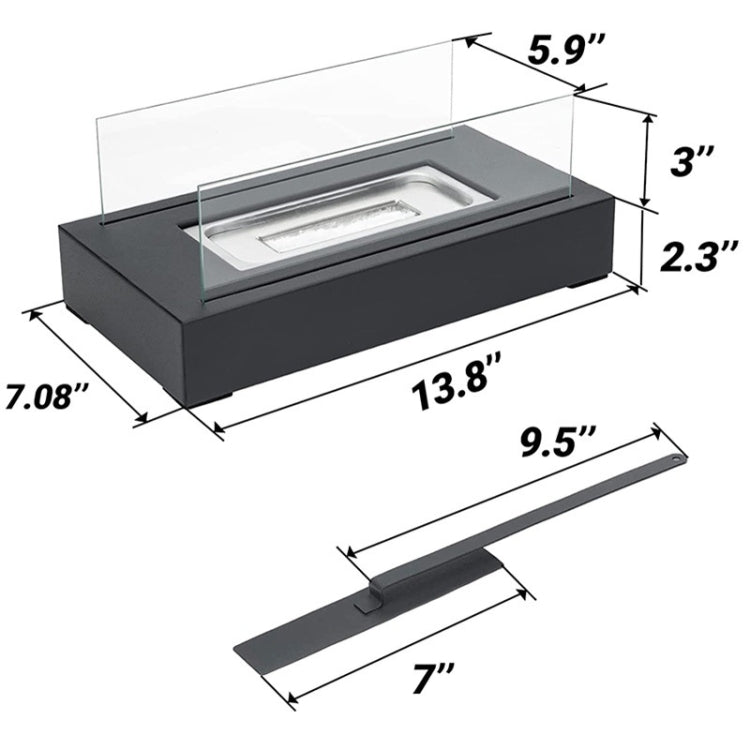 Modern Elegant Flame Tabletop Glass Fire Pit Heater for Indoor & Outdoor