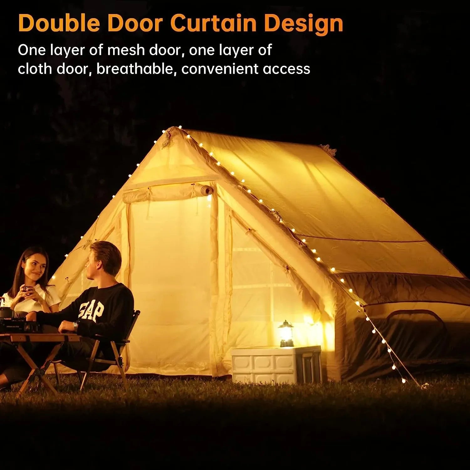 Inflatable Waterproof Outdoor Portable Camping Tent - 2 x 3 Meter & 4 Person Capacity