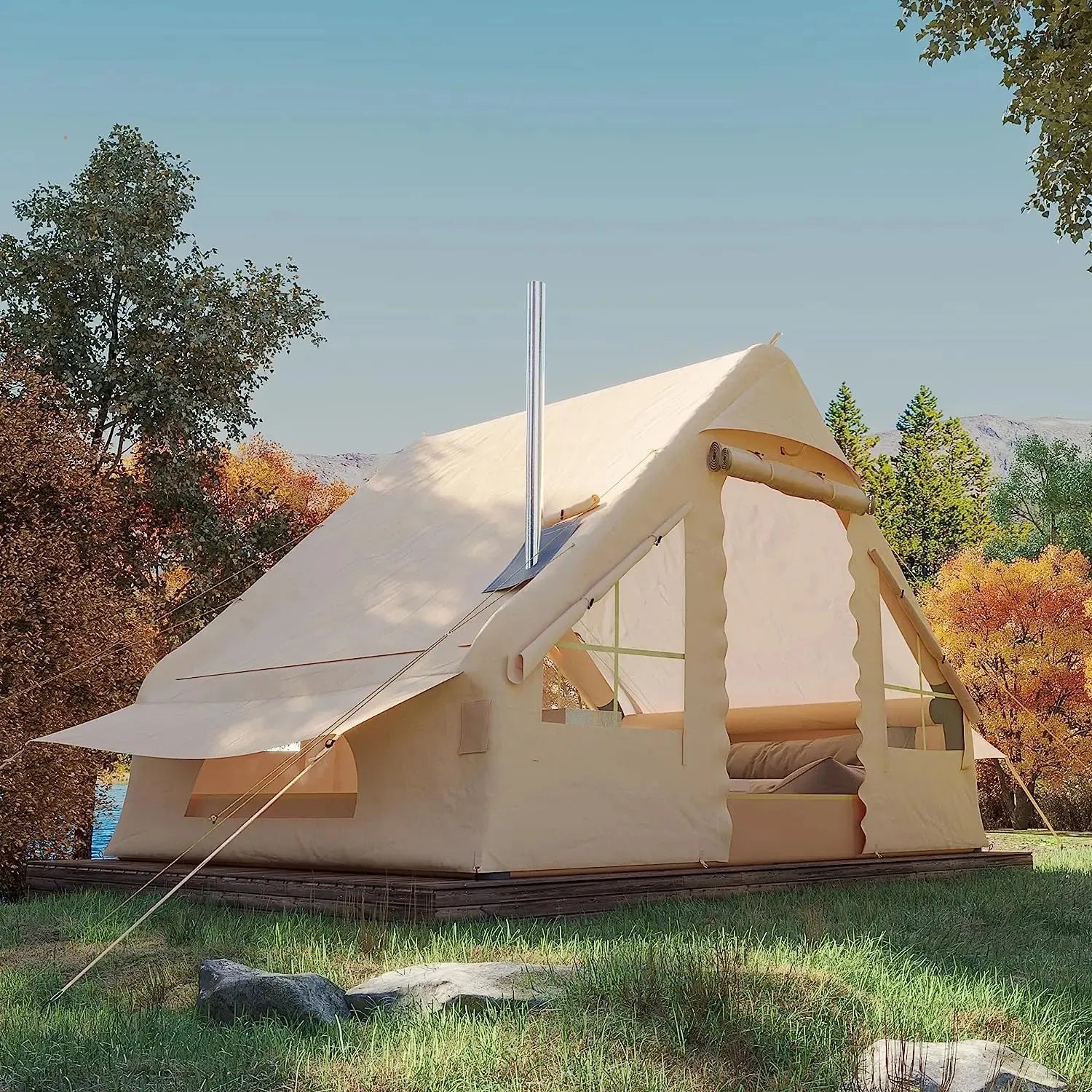Inflatable Waterproof Outdoor Portable Camping Tent - 2 x 3 Meter & 4 Person Capacity