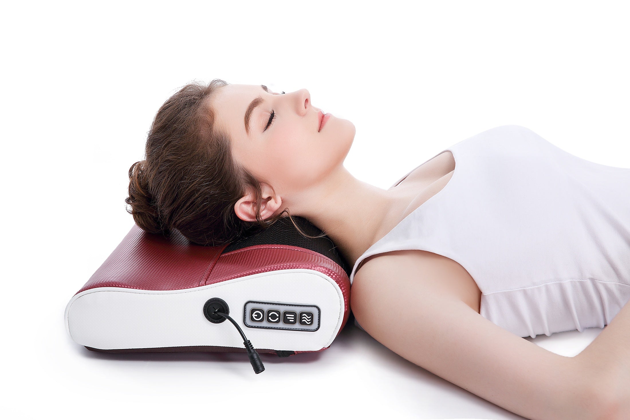 Infrared Heating Massage Pillow for Neck, Shoulder, and Back Pain with Smart Timing and Adjustable Modes