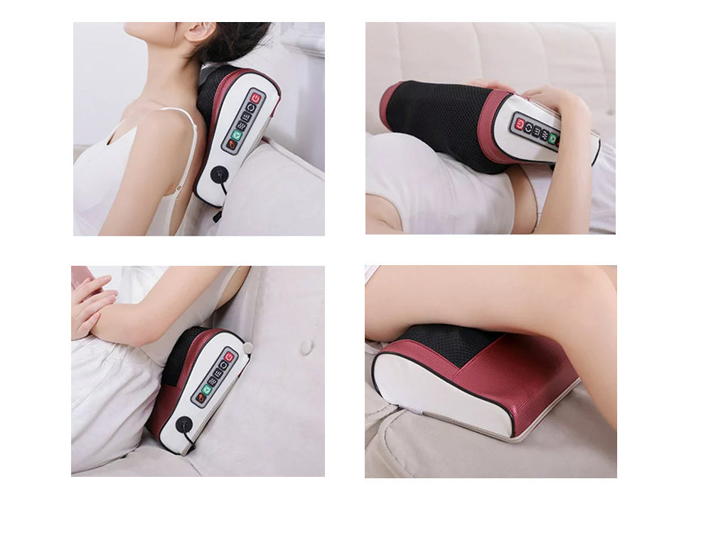 Infrared Heating Massage Pillow for Neck, Shoulder, and Back Pain with Smart Timing and Adjustable Modes