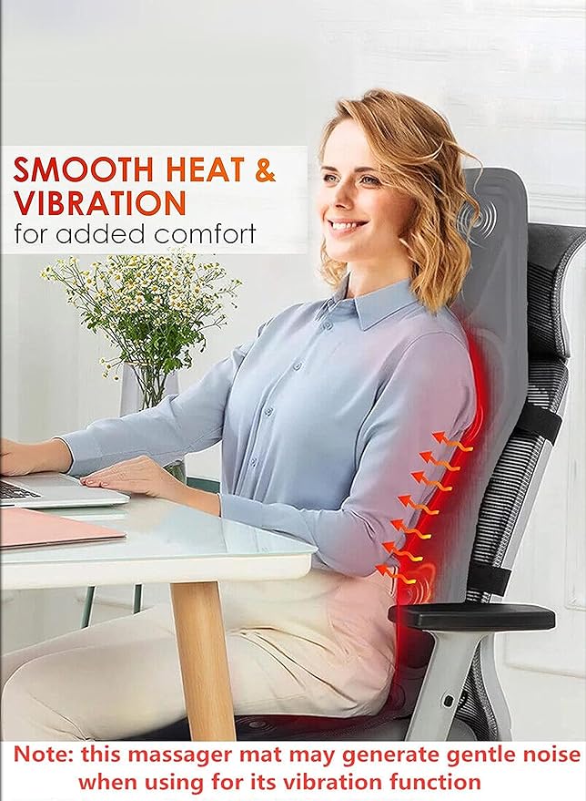 Electric Portable Vibrating Seat Massager with Heat Therapy for Car & Home