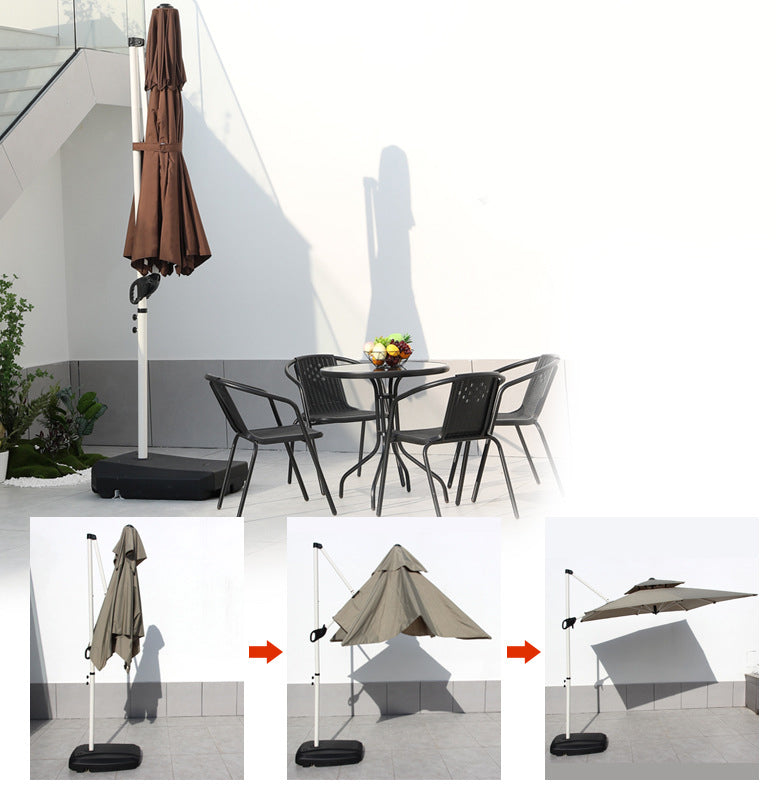 Foldable Cantilever Umbrella for Outdoor & Patio with Heavy-Duty Water Base for Support -  2.5 x 2.5 Metres