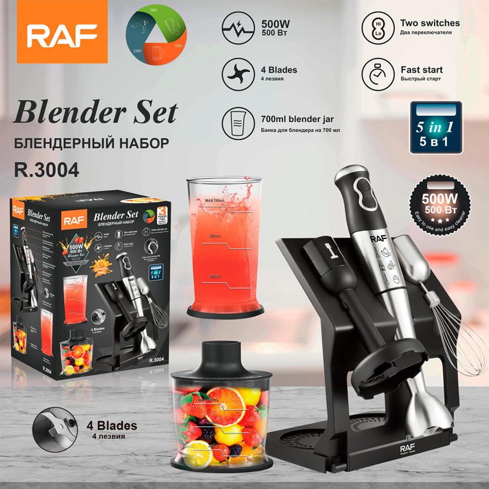 RAF 5-in-1 Wireless Charging Blender Set with Portable Handheld Mixer - 500W