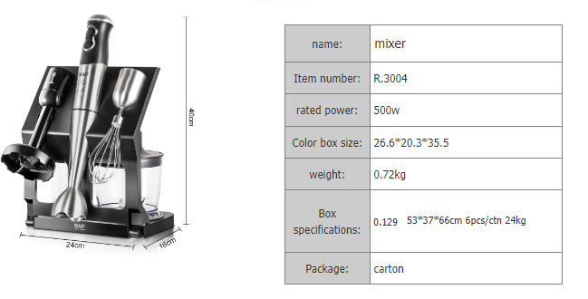 RAF 5-in-1 Wireless Charging Blender Set with Portable Handheld Mixer - 500W