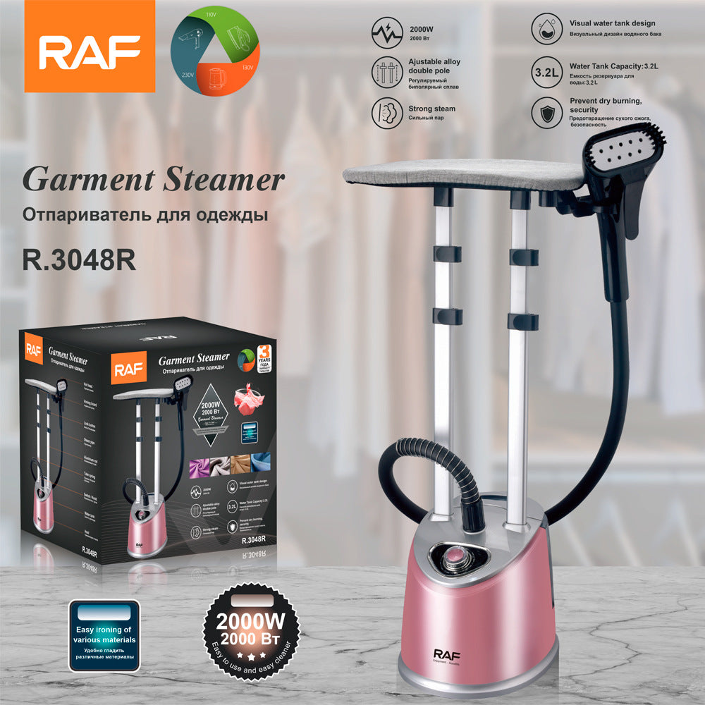 2-in-1 RAF 3.2L Garment Steamer with Ironing Board Attachment & Adjustable Double Pole - 2000W