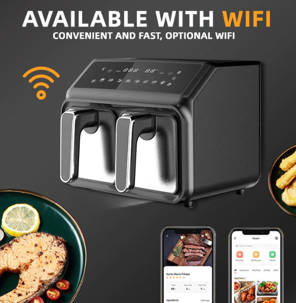 RAF Multifunctional 4.5 + 4.5 L Air Fryer with Dual Baskets and Digital Controls - Healthy Cooking Made Easy - 2200W