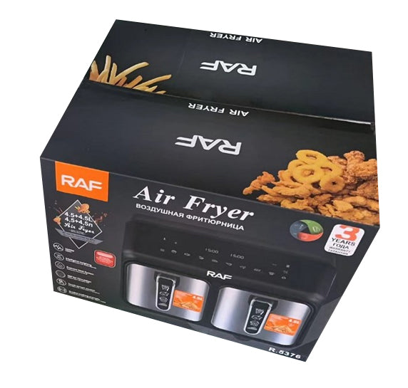 RAF Multifunctional 4.5 + 4.5 L Air Fryer with Dual Baskets and Digital Controls - Healthy Cooking Made Easy - 2200W