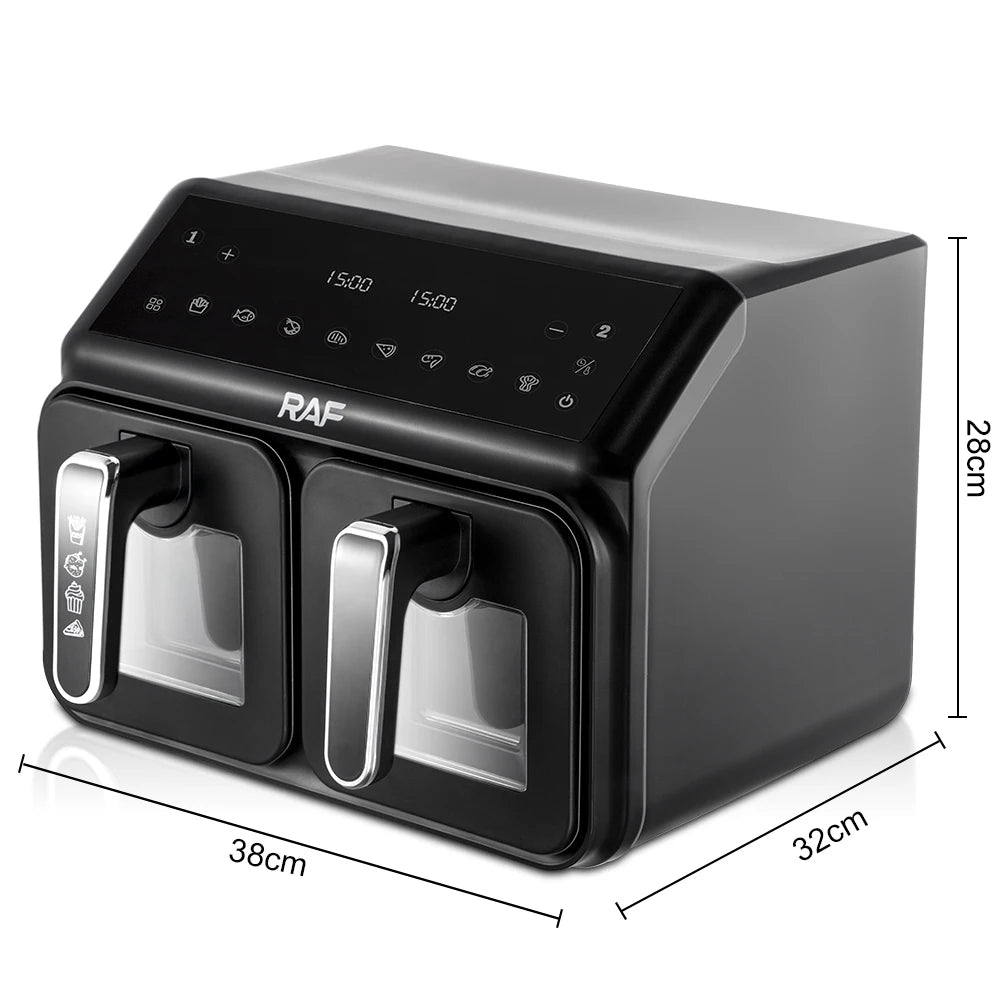 RAF Multifunctional 4.5 + 4.5 L Air Fryer with Dual Baskets and Digital Controls - Healthy Cooking Made Easy - 2200W