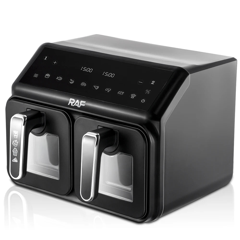RAF Multifunctional 4.5 + 4.5 L Air Fryer with Dual Baskets and Digital Controls - Healthy Cooking Made Easy - 2200W
