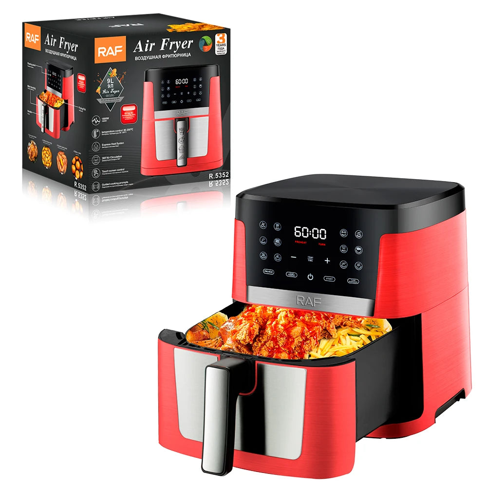 RAF 9L Smart Air Fryer with Touch Screen & Express Heat System - 1800W