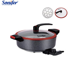 Sonifer 6.5L Micro Pressure Electric Cooking Pot - Quick Cook, Non-Stick, Adjustable Temperature with Steaming Rack