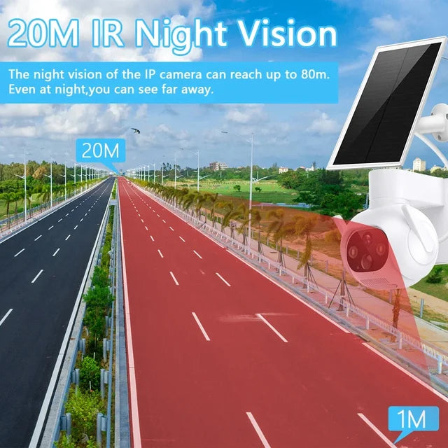 Smart 4MP Solar-Powered 360° Outdoor FHD 4G Alarm Camera with PTZ Control & Smart Tracking