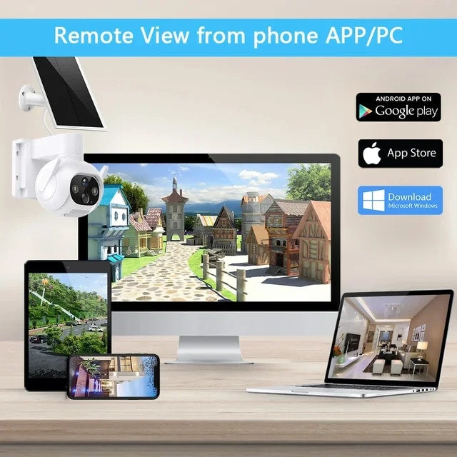 Smart 4MP Solar-Powered 360° Outdoor FHD 4G Alarm Camera with PTZ Control & Smart Tracking