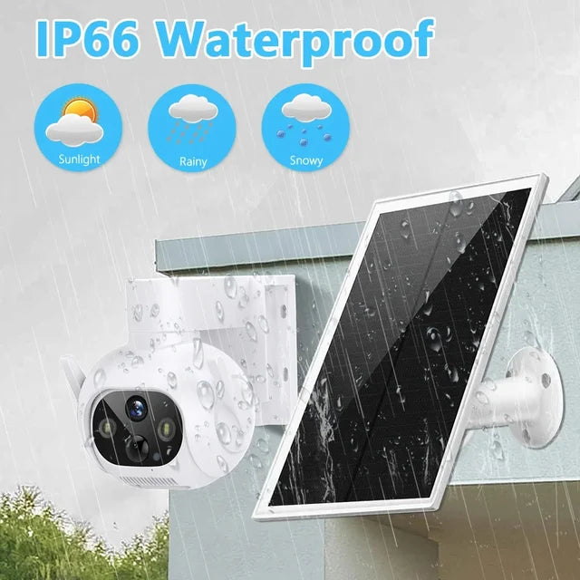 Smart 4MP Solar-Powered 360° Outdoor FHD 4G Alarm Camera with PTZ Control & Smart Tracking