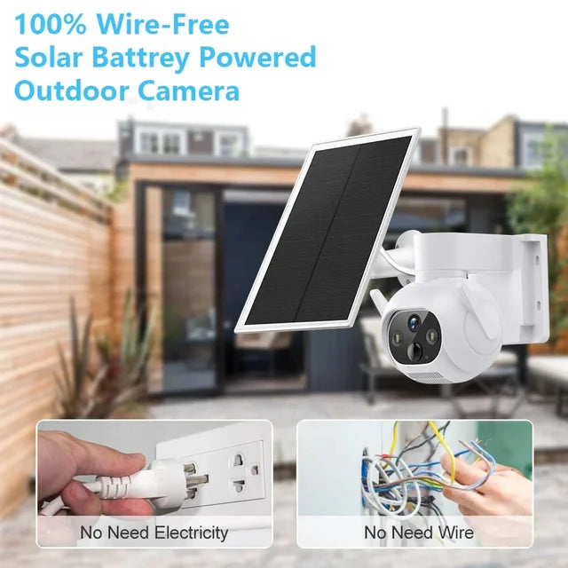 Smart 4MP Solar-Powered 360° Outdoor FHD 4G Alarm Camera with PTZ Control & Smart Tracking