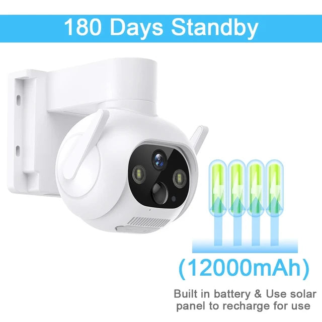 Smart 4MP Solar-Powered 360° Outdoor FHD 4G Alarm Camera with PTZ Control & Smart Tracking