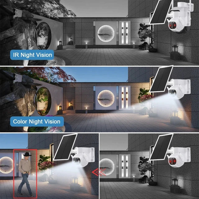 Smart 4MP Solar-Powered 360° Outdoor FHD 4G Alarm Camera with PTZ Control & Smart Tracking