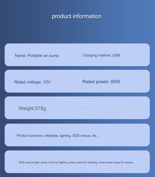 Portable Electric Tire Pump with Intelligent Inflation and Digital Display