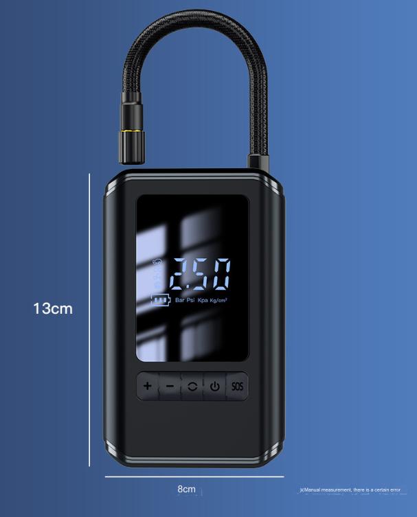 Portable Electric Tire Pump with Intelligent Inflation and Digital Display