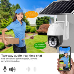 Solar Outdoor WIFI Camera with Night Vision, PTZ & Two-Way Audio - 18000mAh