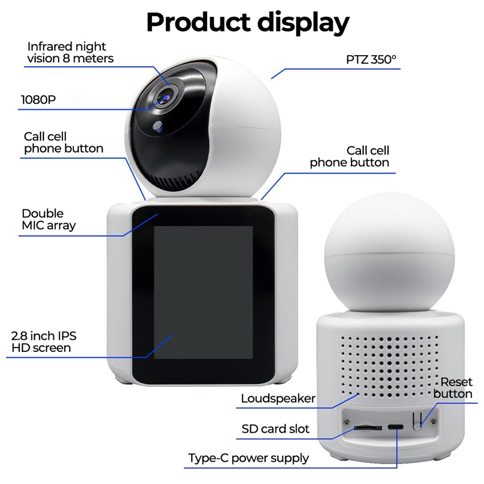Smart 2MP Full HD WIFI Two-Way Video Calling PT Security Camera with Auto-Tracking
