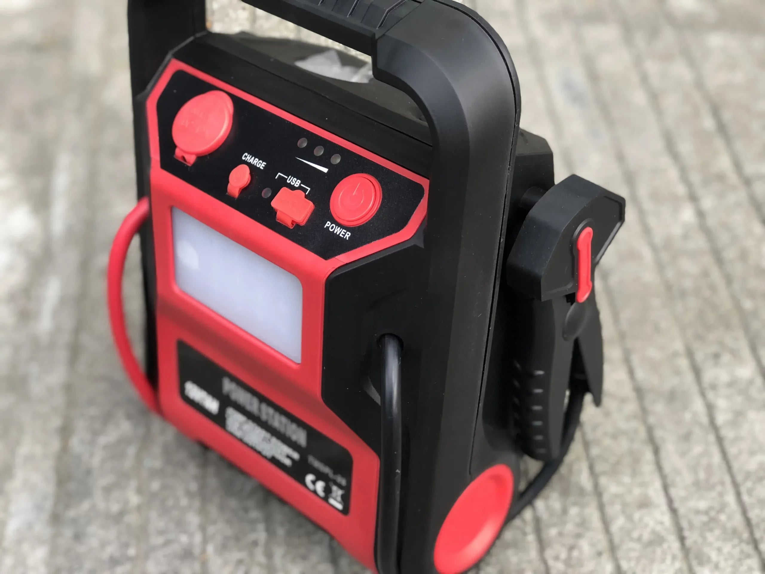 5-in-1 12V Jump Starter Power Bank & Air Compressor Pump with USB Output & Emergency Light - 9,000 mAh