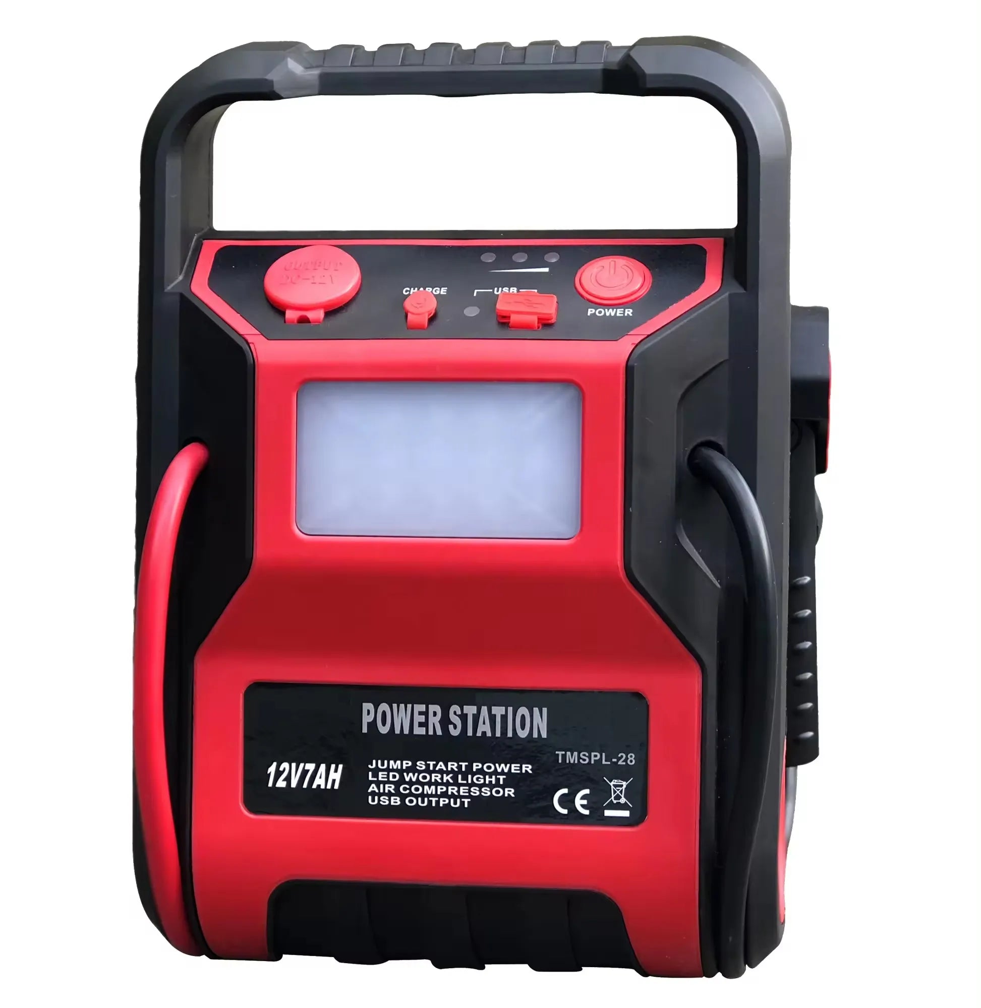 5-in-1 12V Jump Starter Power Bank & Air Compressor Pump with USB Output & Emergency Light - 9,000 mAh