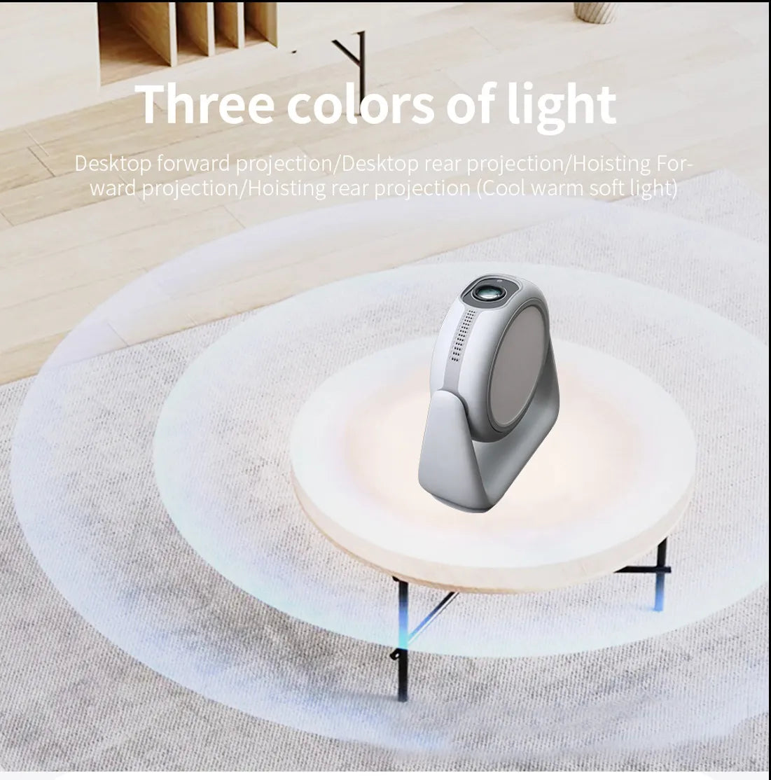 Wireless 260° Rotatable HD Portable Smart Projector with 4K Decoding with Android 11.0, WiFi, Bluetooth, Lamp Lighting & Bracket Rotation