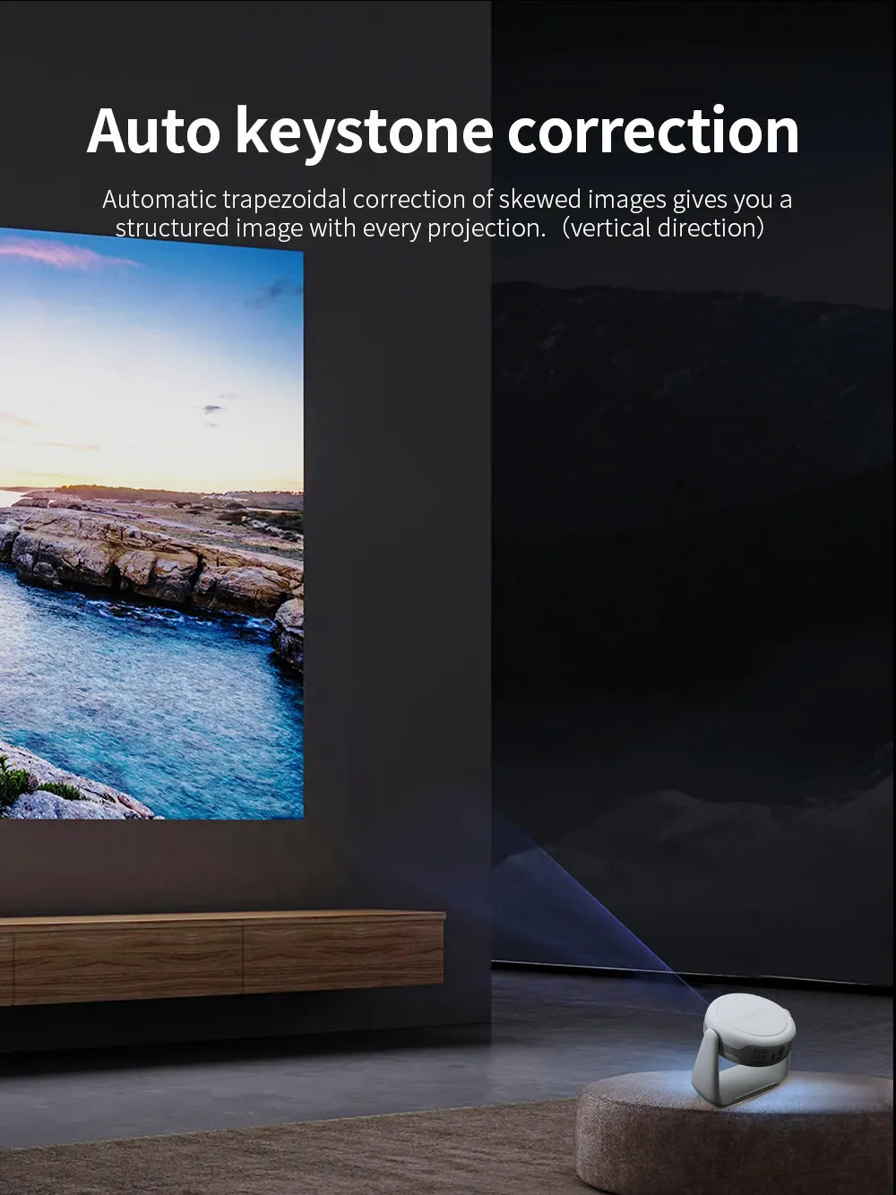 Wireless 260° Rotatable HD Portable Smart Projector with 4K Decoding with Android 11.0, WiFi, Bluetooth, Lamp Lighting & Bracket Rotation