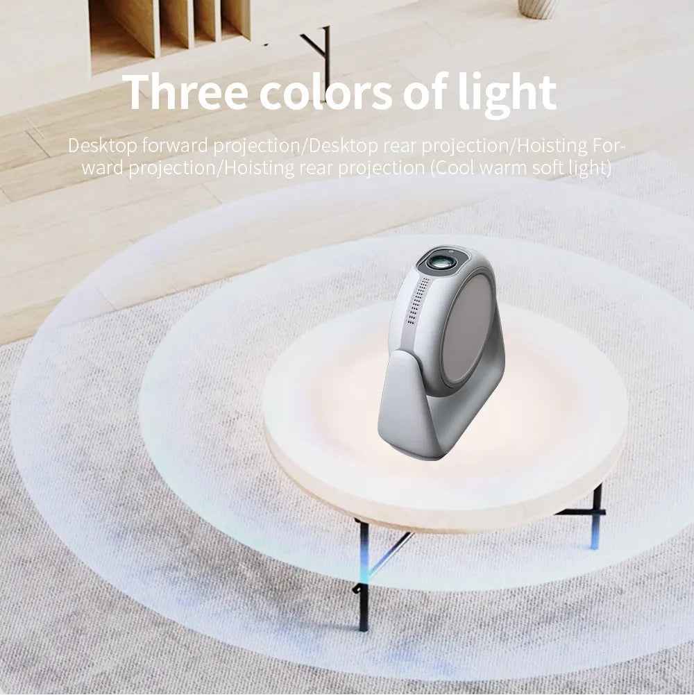 Wireless 260° Rotatable HD Portable Smart Projector with 4K Decoding with Android 11.0, WiFi, Bluetooth, Lamp Lighting & Bracket Rotation