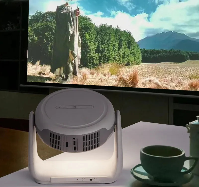 Wireless 260° Rotatable HD Portable Smart Projector with 4K Decoding with Android 11.0, WiFi, Bluetooth, Lamp Lighting & Bracket Rotation