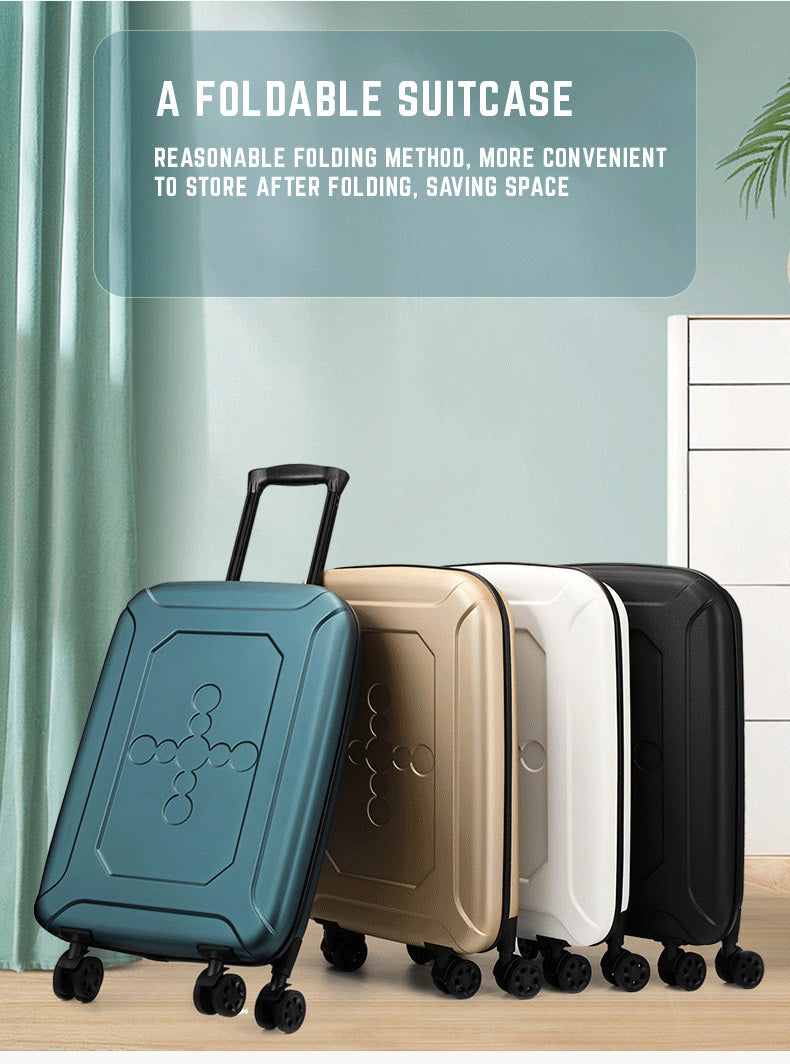 Foldable & Expandable Travel Luggage Bag with 360° Spinner Wheels & Numeric Padlock - 20 Inch Size