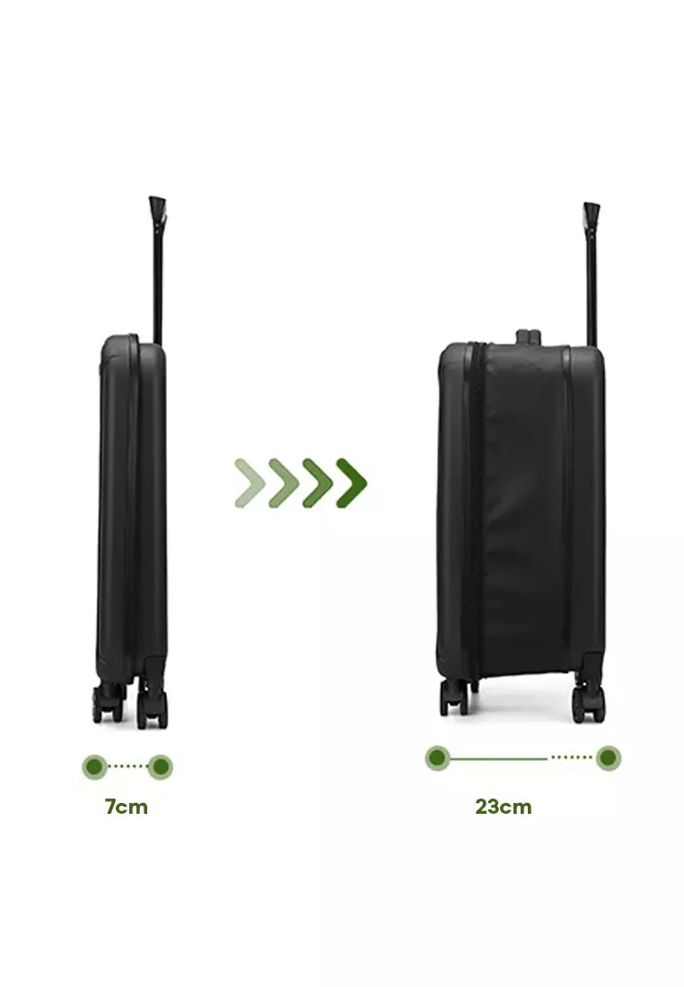 Foldable & Expandable Travel Luggage Bag with 360° Spinner Wheels & Numeric Padlock - 20 Inch Size