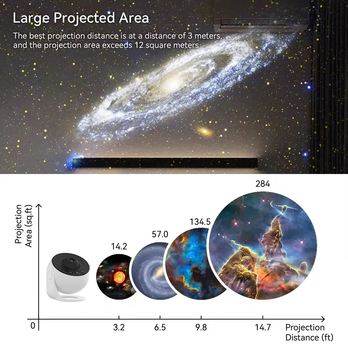 4K HD Galaxy Starry Night Projector with Twelve Film Discs, Adjustable Angle, and Ultra-Large Projection Area