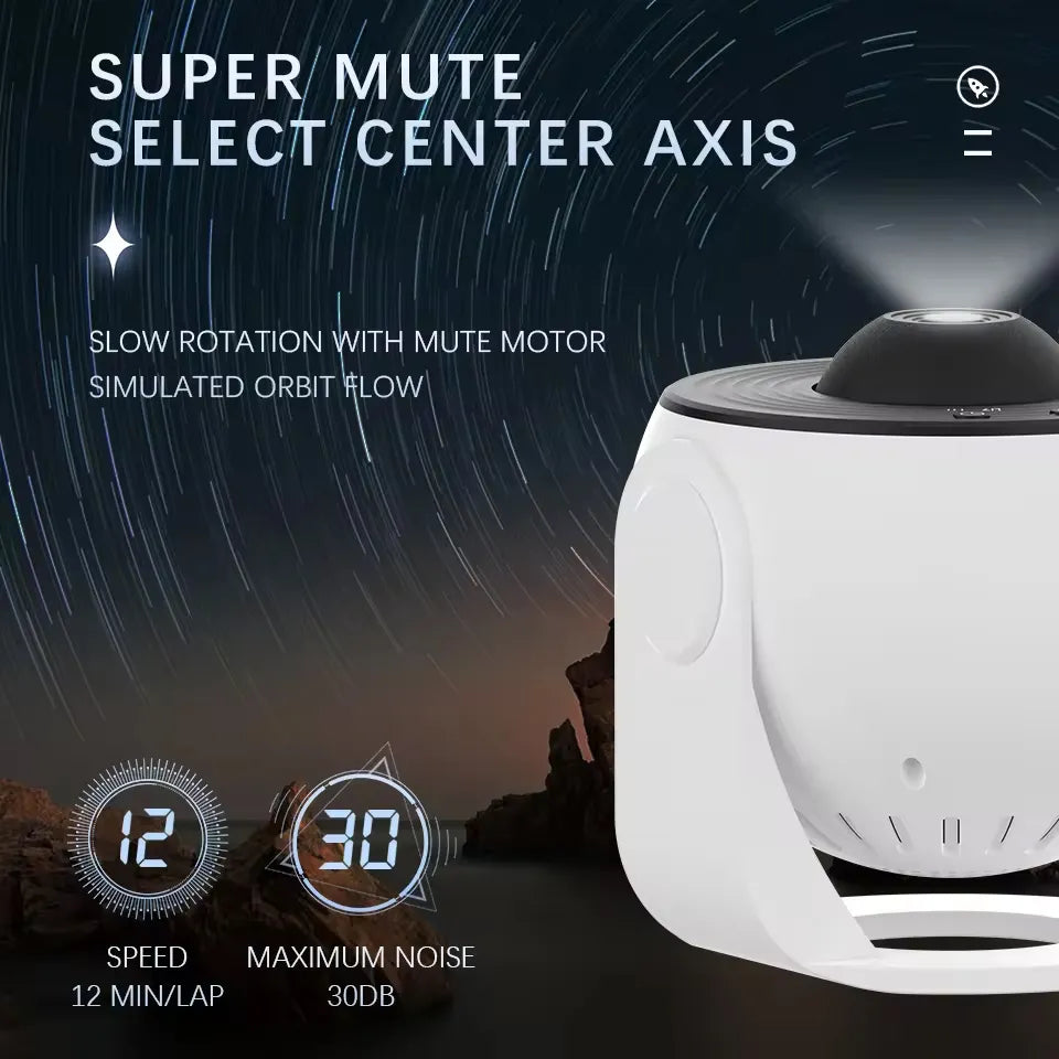 4K HD Galaxy Starry Night Projector with Twelve Film Discs, Adjustable Angle, and Ultra-Large Projection Area